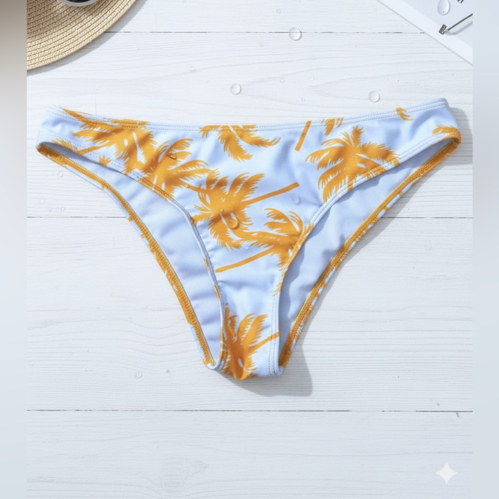 Women’s Tropical Low Rise Palm Tree Bikini Bottoms